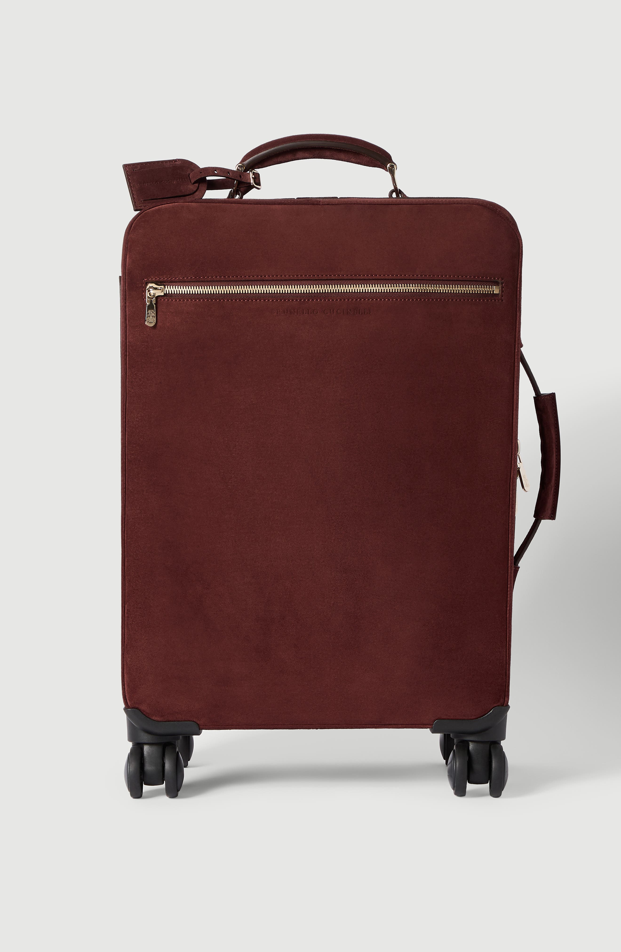 Suede suitcase, Main, color, Burgundy