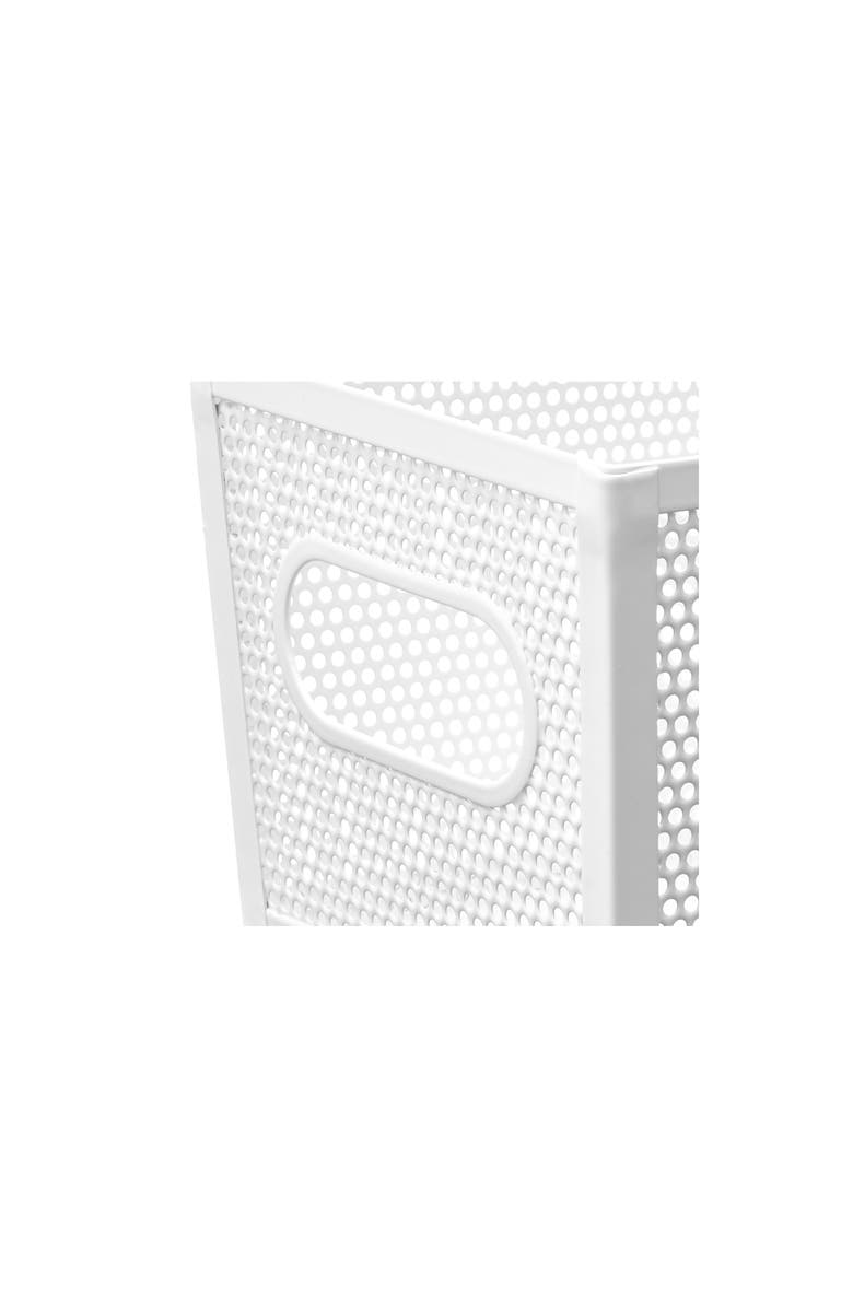 mDesign Perforated Metal Storage Bin with Handles - Set of 4 - Matte White, Alternate, color, White