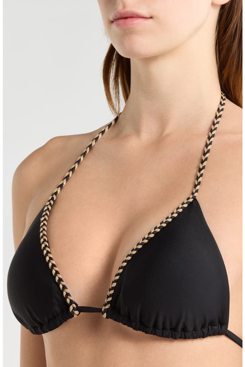 Nikoleta Braided Bikini Top, Alternate, color, BLACK