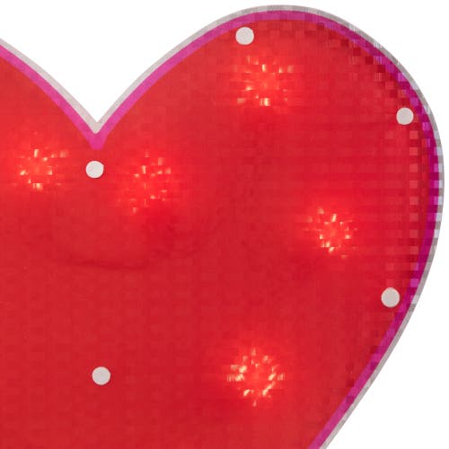 Northlight 13" Lighted Shimmering Red Heart Valentine's Day Window Silhouette In Red