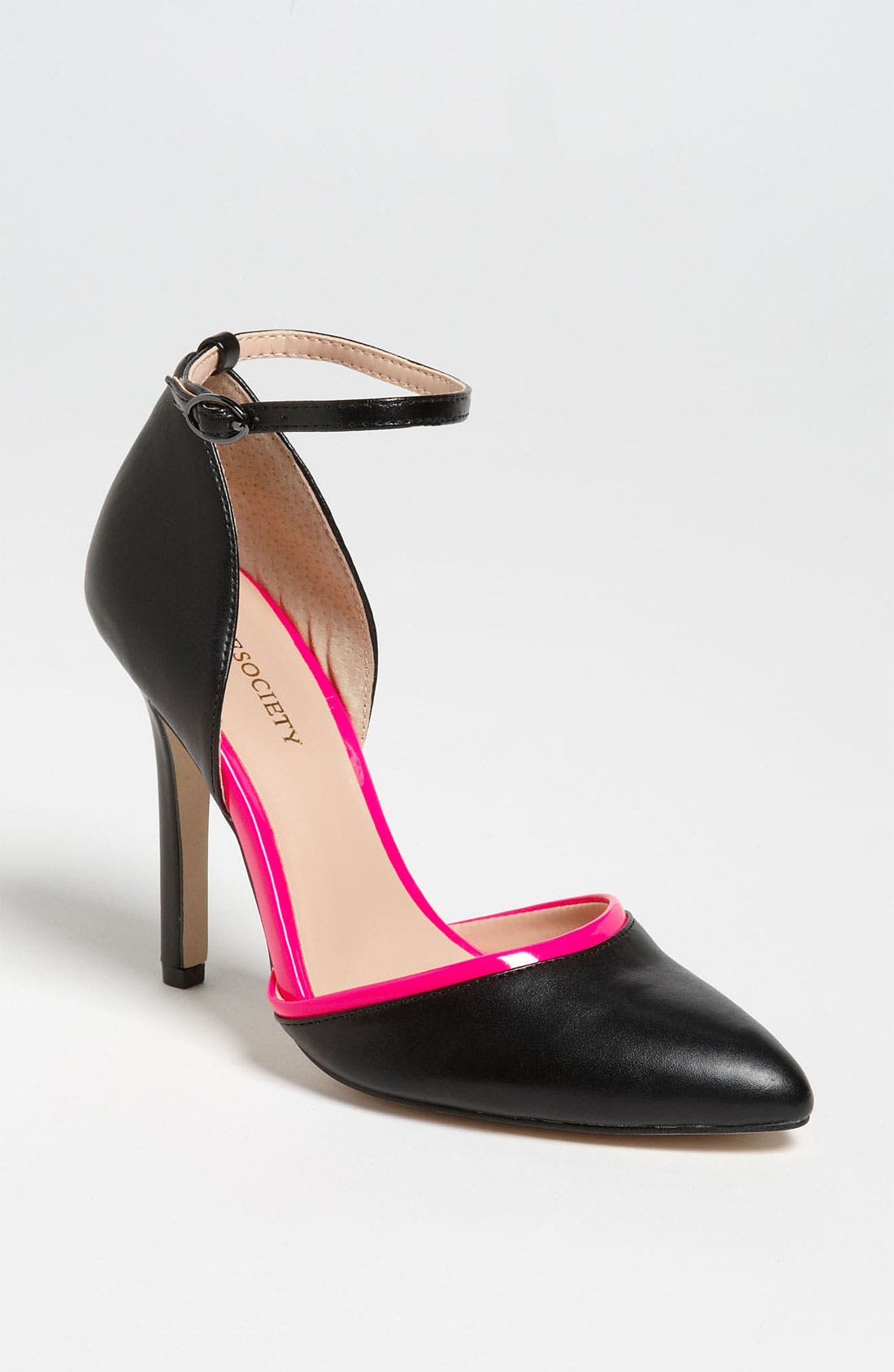 'Francesca' Pump, Main, color, BLACK/ FLORESCENT PINK