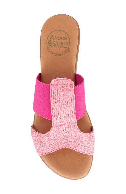 Andre Assous André Assous Noor Raffia Slide Sandal In Fuchsia