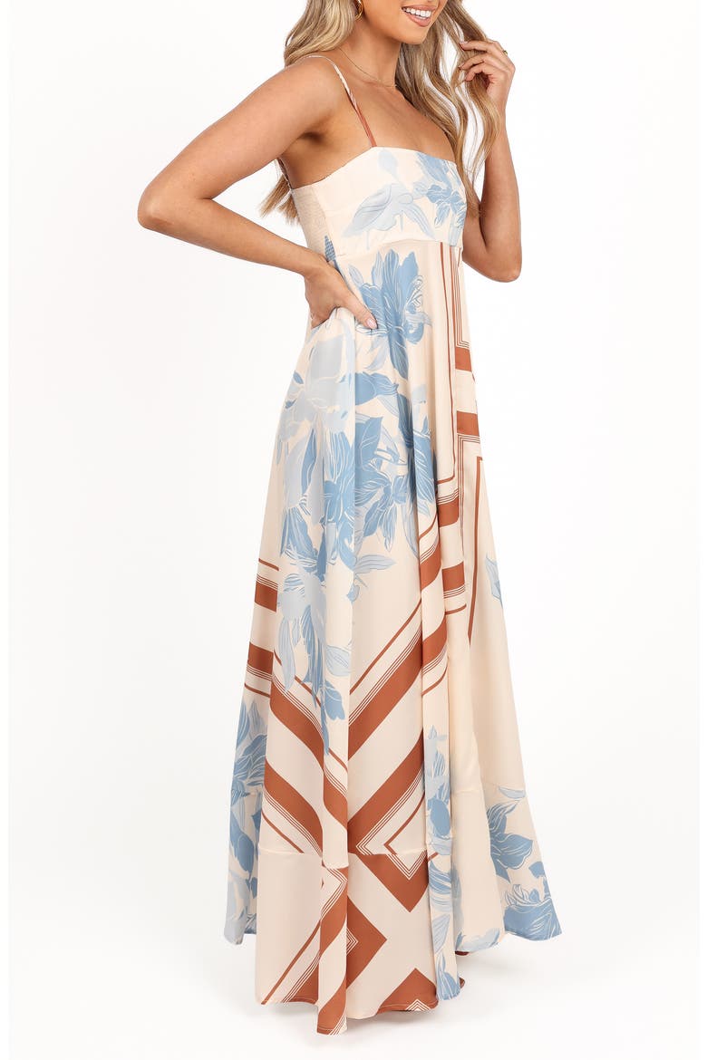Eleanor Scarf Print Maxi Dress, Alternate, color, PALE BLUE PRINT
