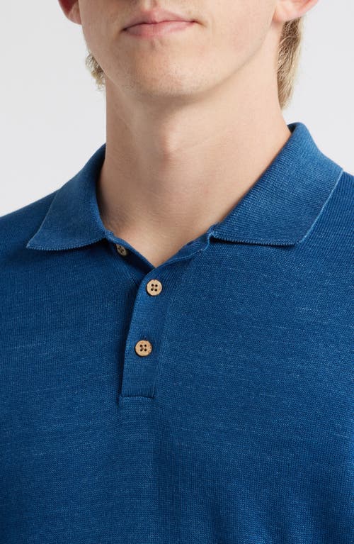Alex Crane Feather Organic Cotton Polo Sweater In Blue