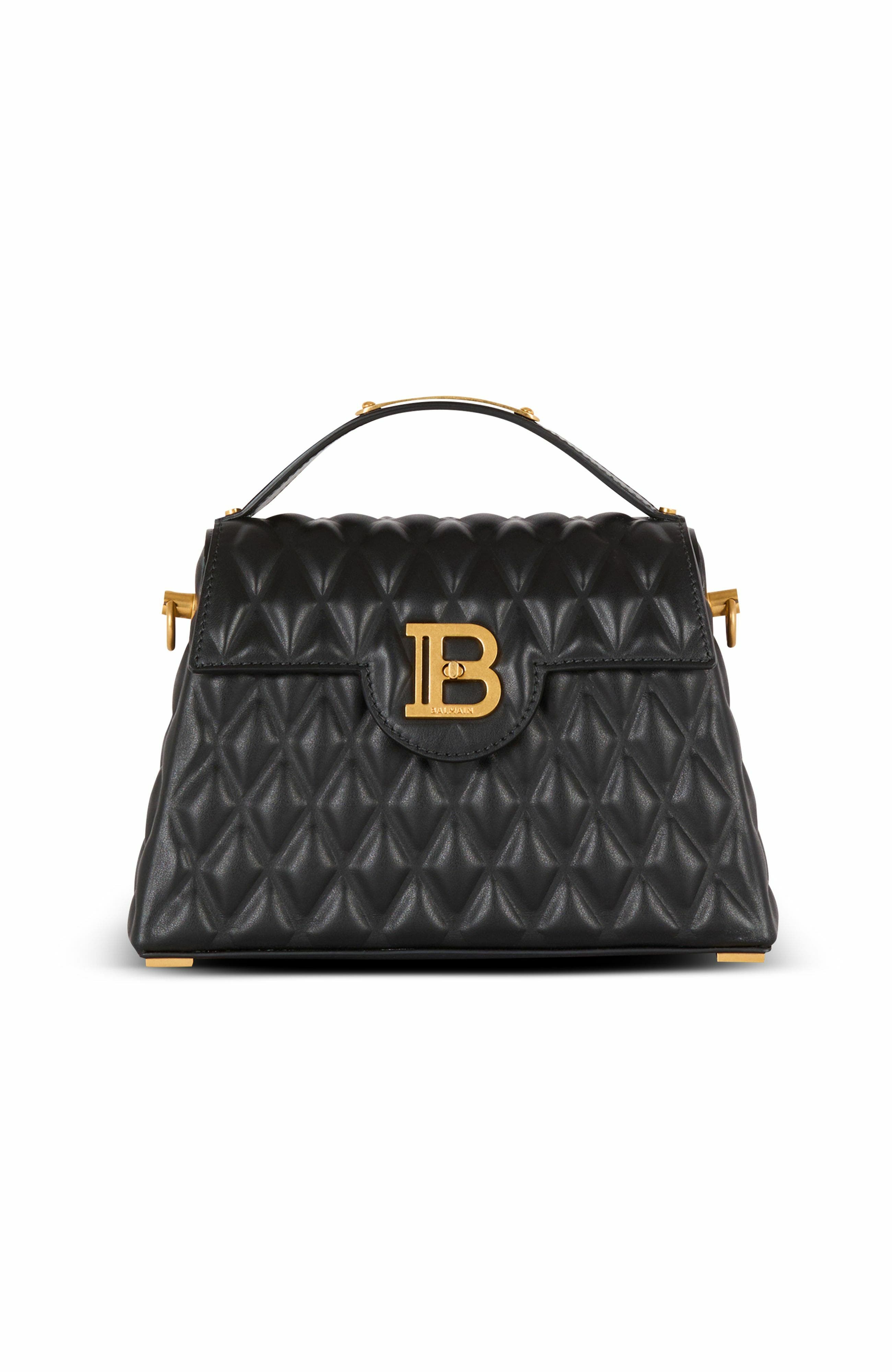 Balmain B-Buzz Dynasty Bag In Quilted Calfskin, Main, color, Black