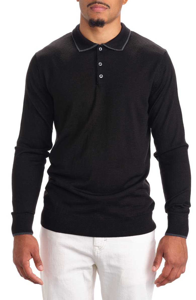 STUDIO GARNET LOS ANGELES Merino Wool Polo Sweater, Main, color,