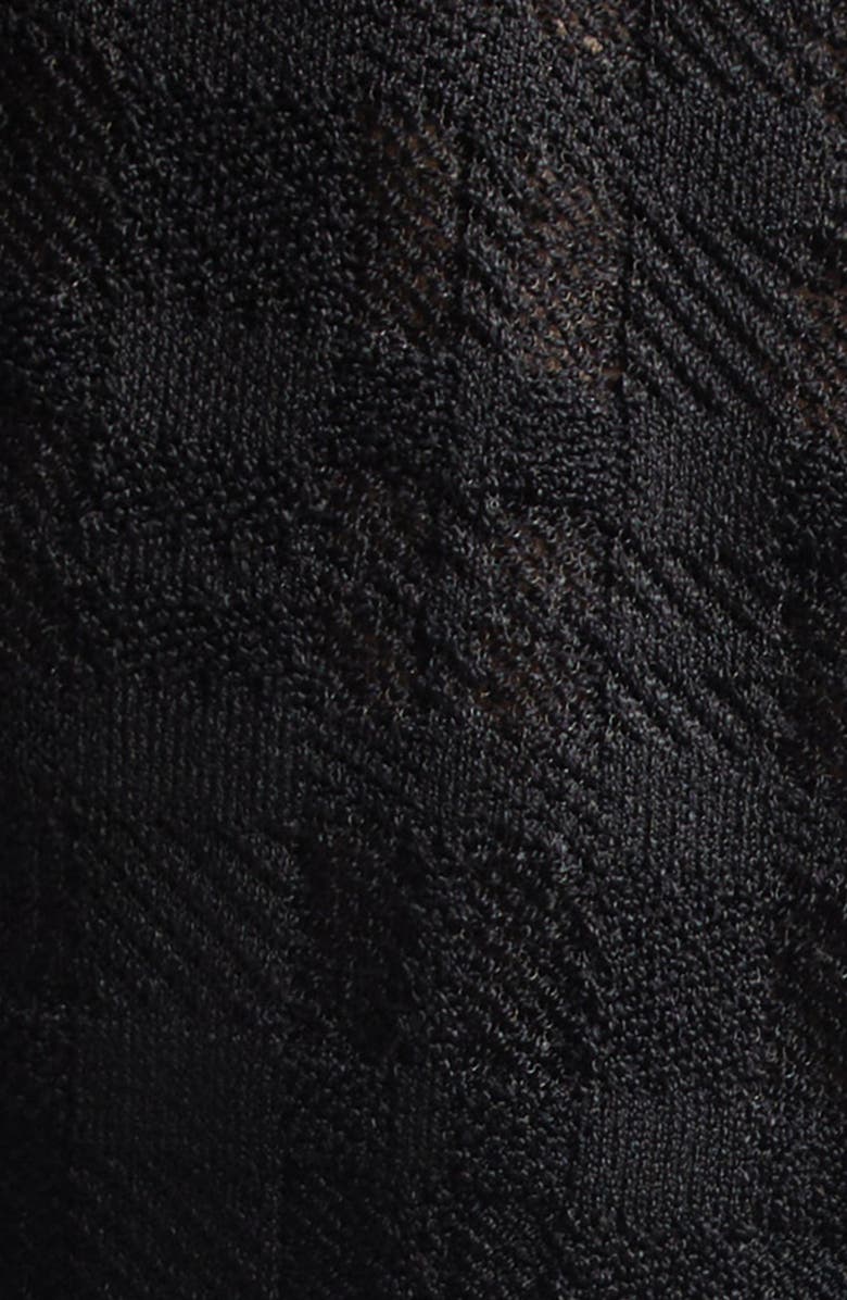 Balmain Tartan Tattoo Long Sleeve Sweater Dress, Alternate, color, 0Pa Black