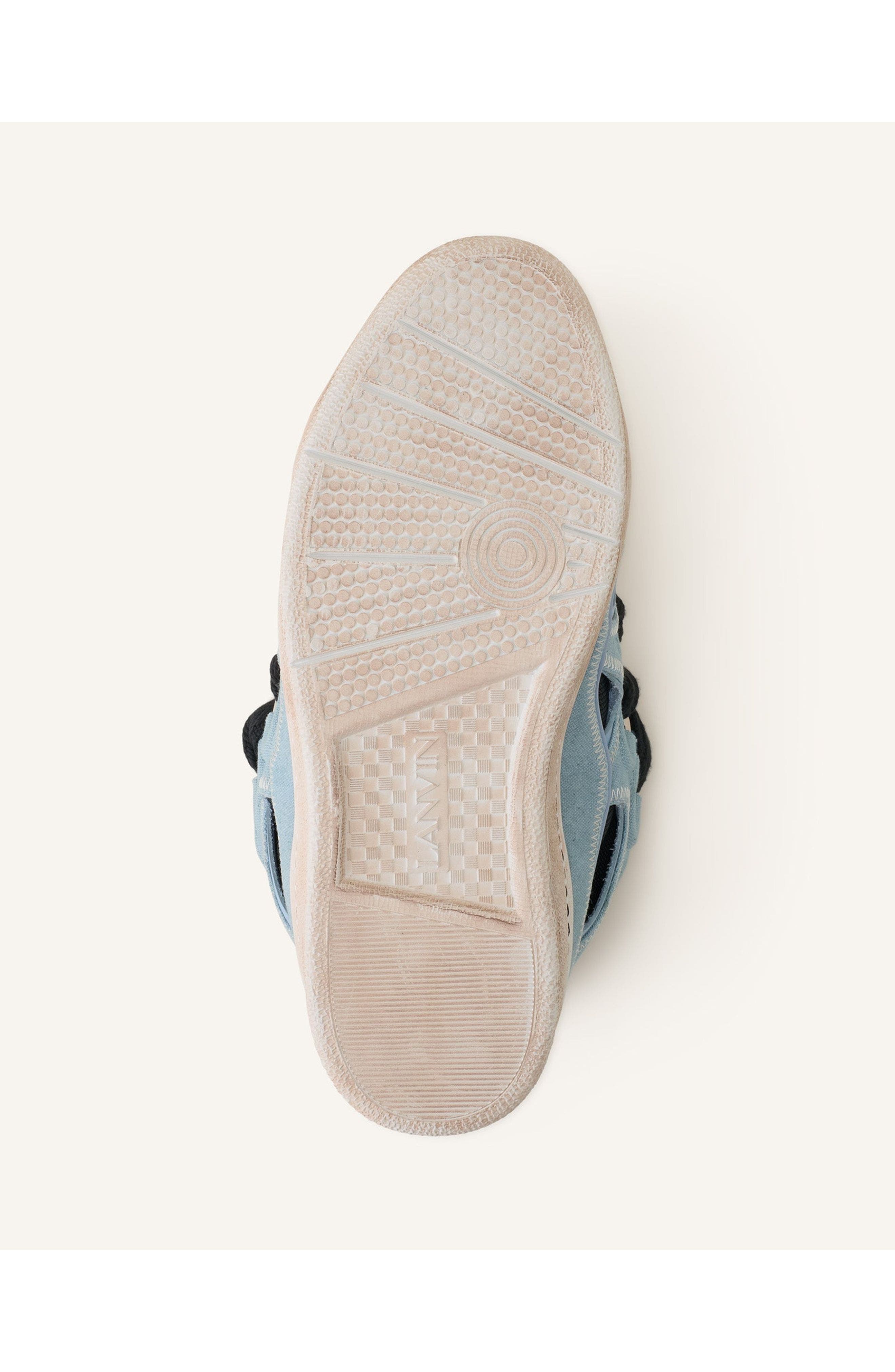 Lanvin Curb Canvas Sneakers, Alternate, color, Blue/Amber