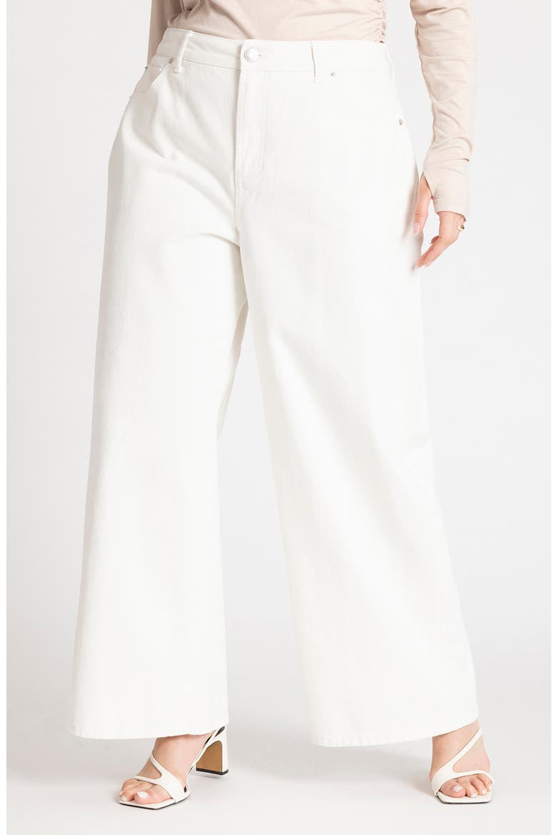 The Yvette Rigid Wide Leg Jean, Main, color, WHITE