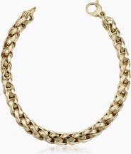 Oradina 14K Yellow Gold Caesar Bracelet