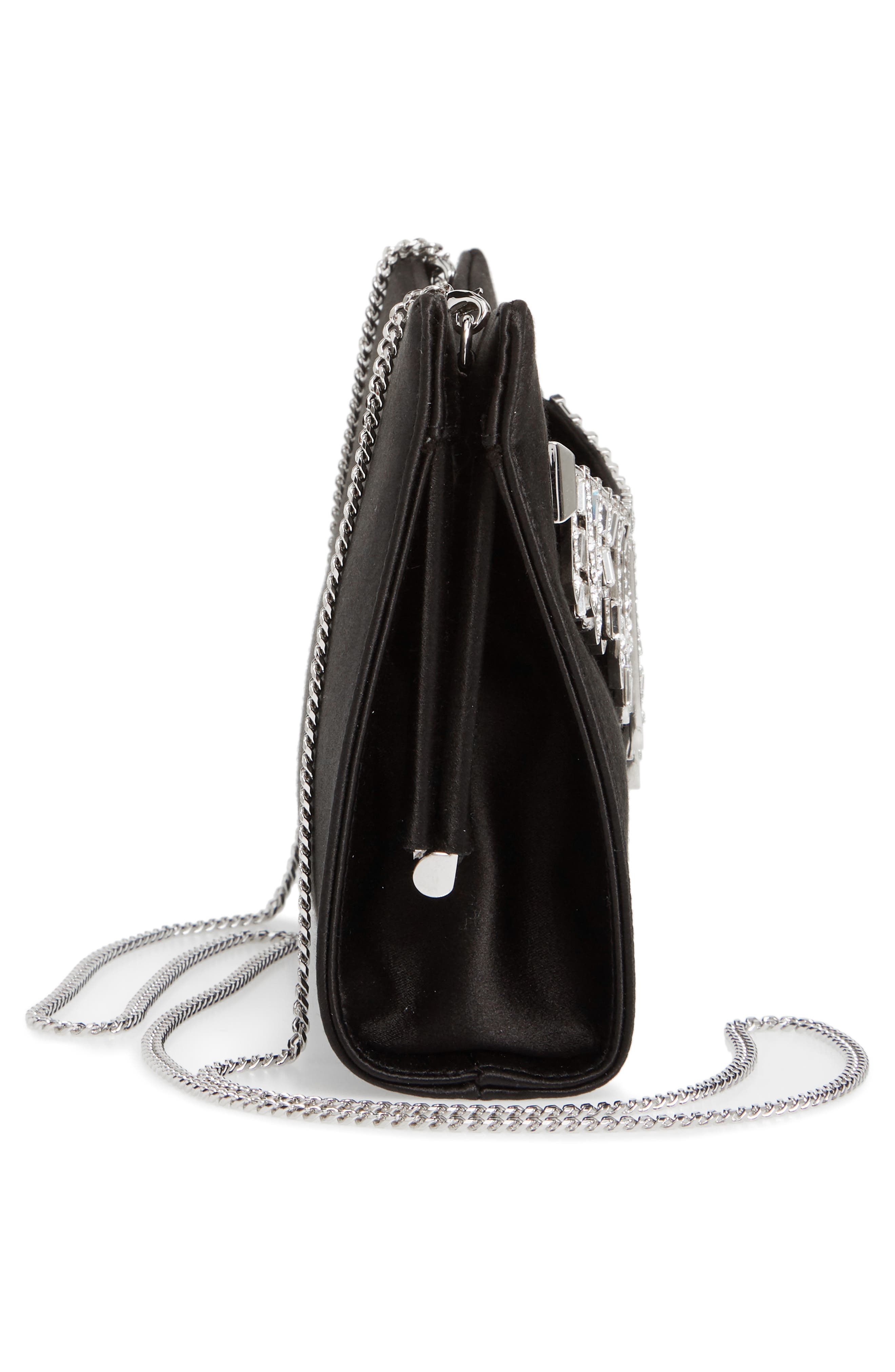 Jimmy Choo Satin Clutch with Crystal Tiara Bracelet, Alternate, color, 