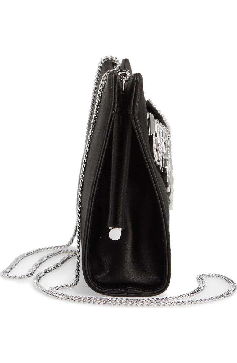 Jimmy Choo Satin Clutch with Crystal Tiara Bracelet, Alternate, color,