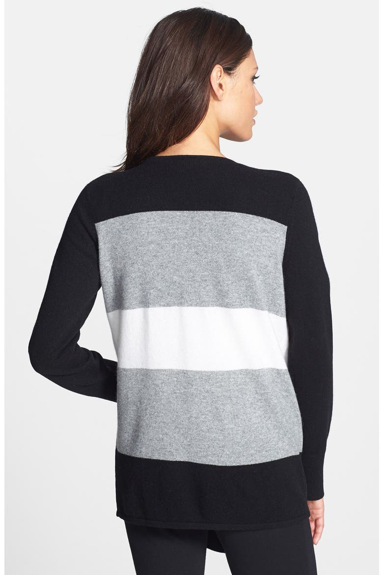 Colorblock Cashmere Cascade Cardigan, Alternate, color, GREY GRAPHITE MULTI