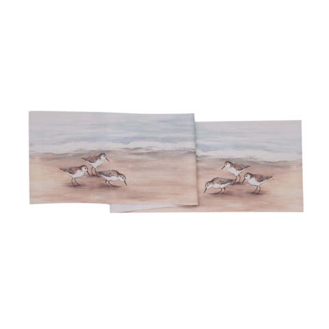 Sandpiper Coastal Shores Graphic Print Machine Washable Table Runner 14" x 72"