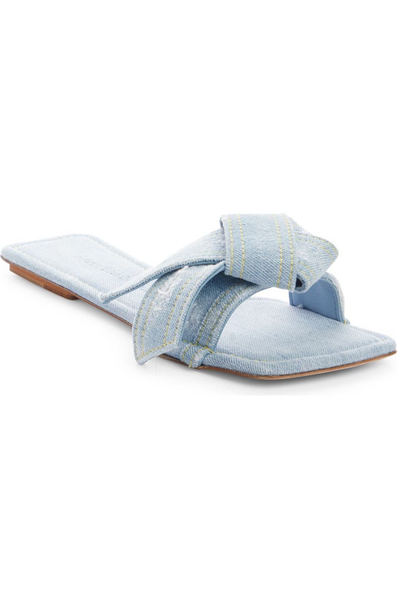 Acne Studios Musubi Bow Denim Slide Sandal, Main, color,