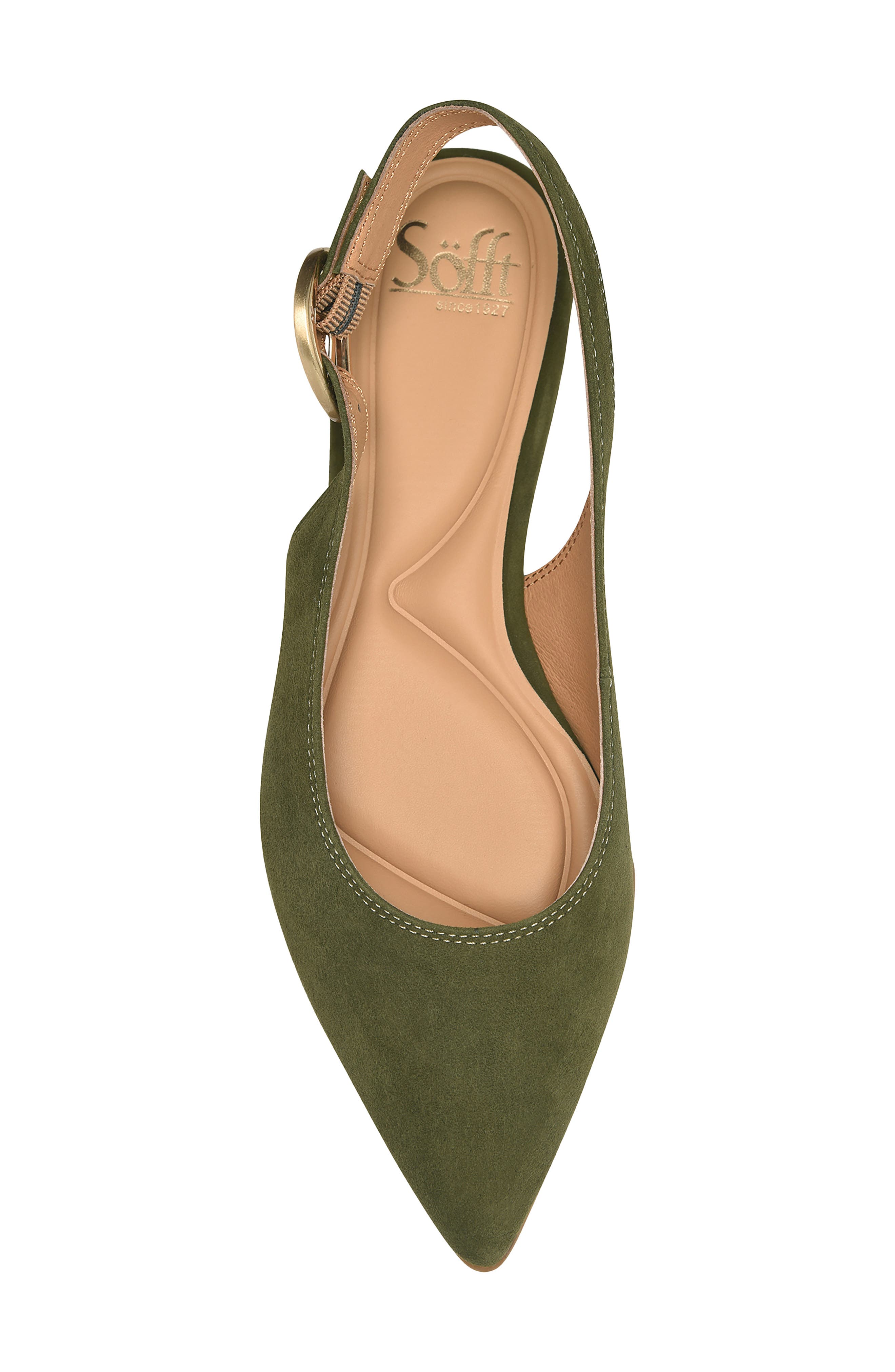 Marcella Slingback Pointed Toe Flat, Alternate, color, FERN