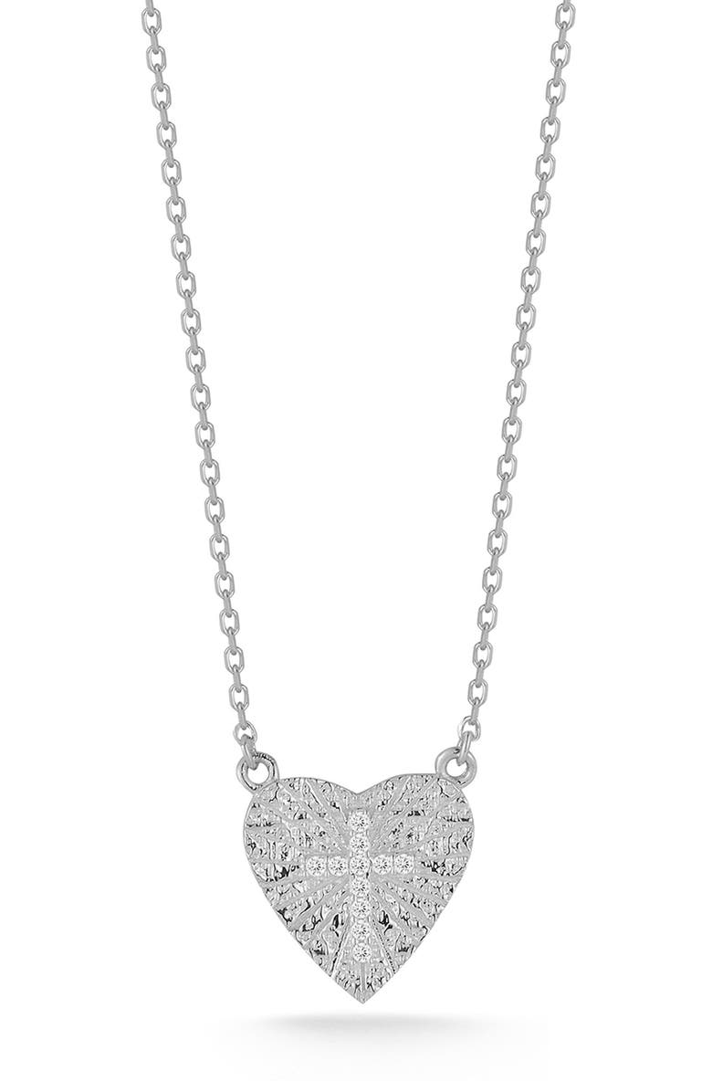 GLAZE JEWELRY Sterling Silver Heart Pendant Necklace, Main, color, Silver