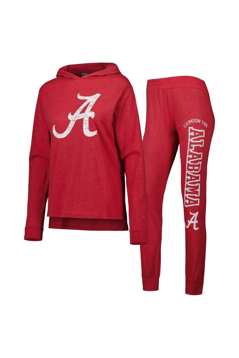 Women's Concepts Sport Crimson Alabama Crimson Tide Long Sleeve Hoodie T-Shirt & Pants Sleep Set, Main, color, Crimson