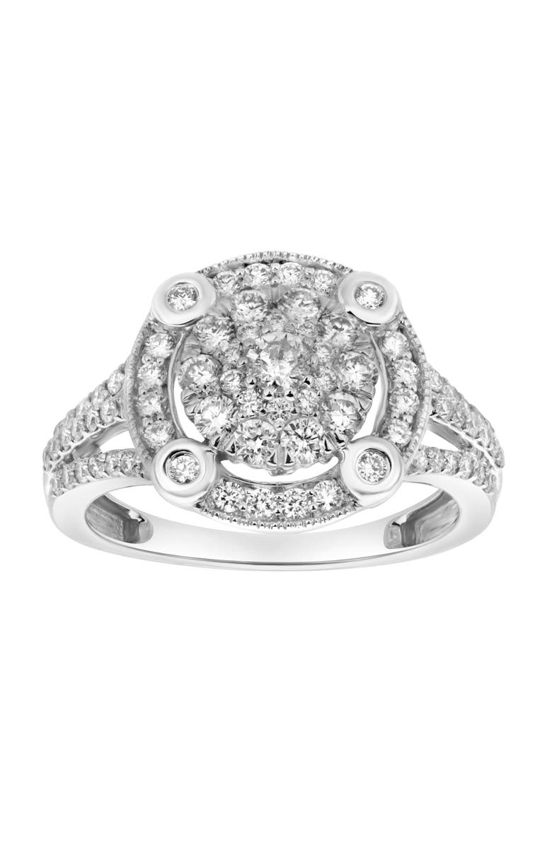 LuvMyJewelry Nebula 14K Gold Round Diamond Studded Halo Cluster Ring - 1cts, Main, color,