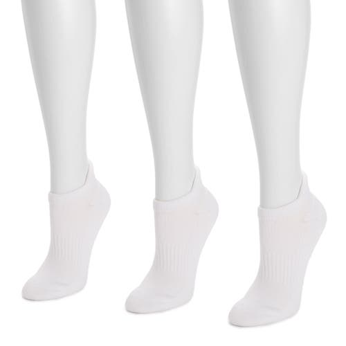 Muk Luks Cotton Compression Ankle Socks 3 Pair Pack In White