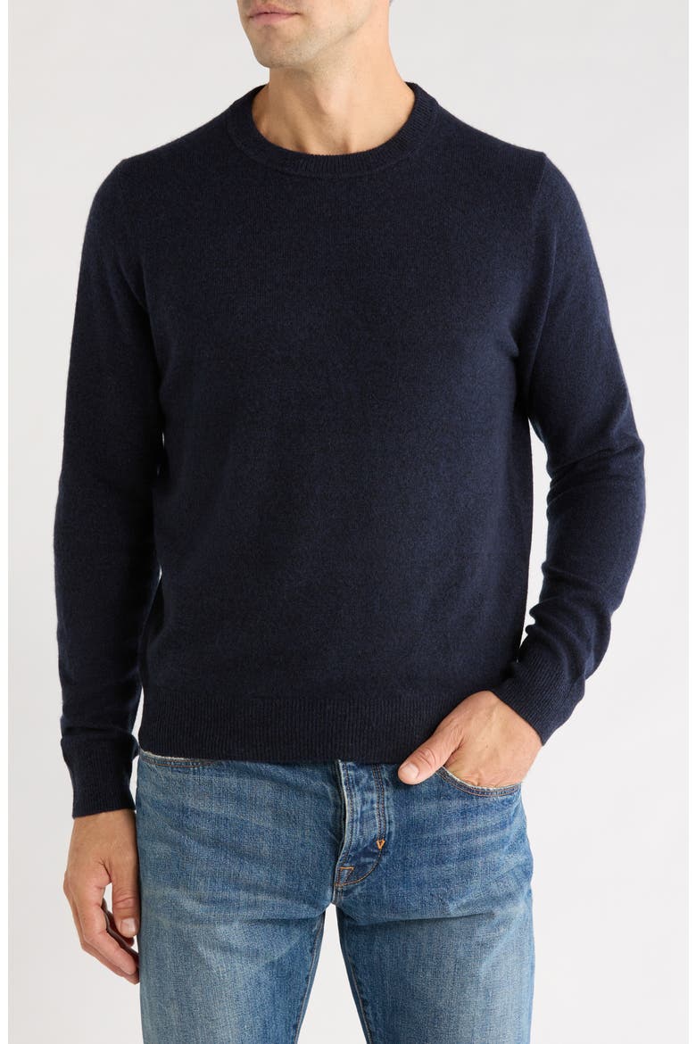 Cashmere Crewneck Sweater, Main, color, NAVY NIGHT MARL