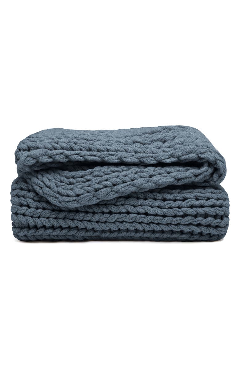 HOMESPUN Chunky Knit Throw Blanket, Main, color, Stone