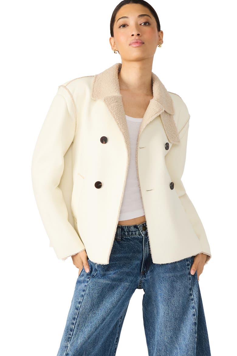 Liv Faux Shearling Coat, Alternate, color, CREAM