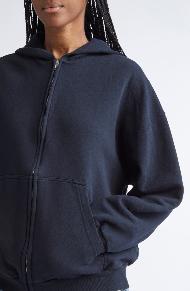 Balenciaga Flipped Uni Logo Embroidered Cotton Fleece Zip-Up Hoodie, Alternate, color,