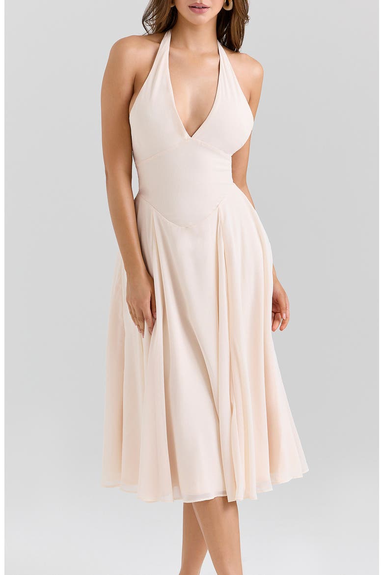 cream colored halter dress Cream Halter Mini Dress