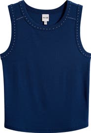 NIC+ZOE Perfect Studded Cotton Blend Rib Tank