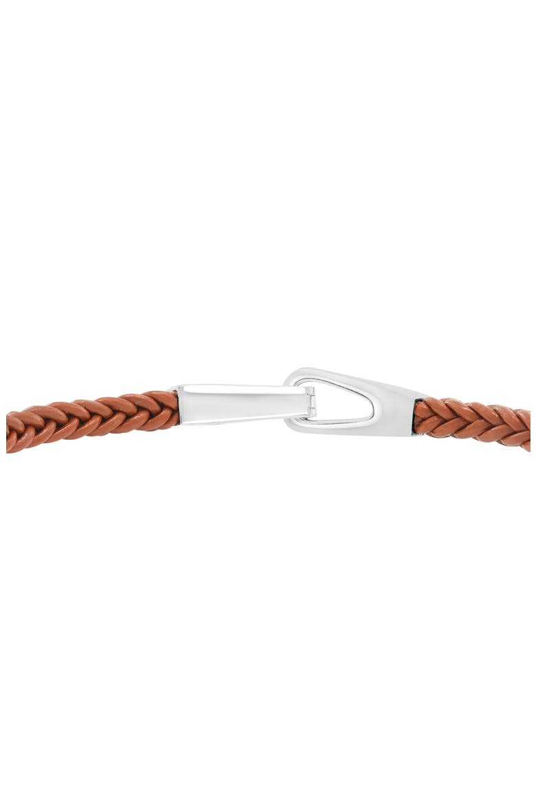 Sterling Silver & Leather Bracelet, Alternate, color, BROWN