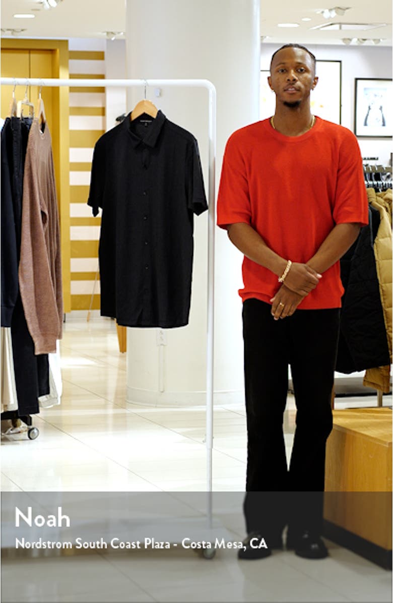 Bonville Geo Jacquard Short Sleeve Cotton 
Modal Knit Button-Up Shirt, sales video thumbnail