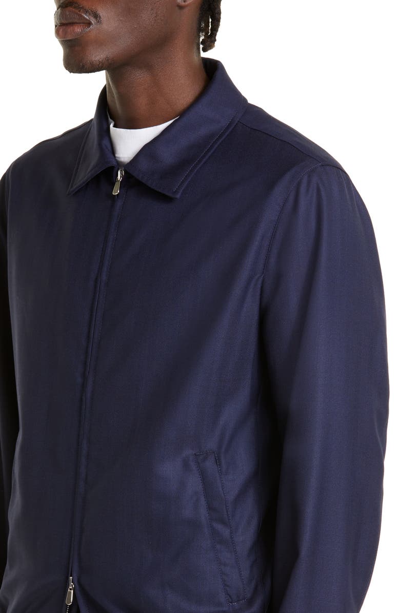 Thom Sweeney Wool Herringbone Twill Bomber Jacket, Alternate, color, 