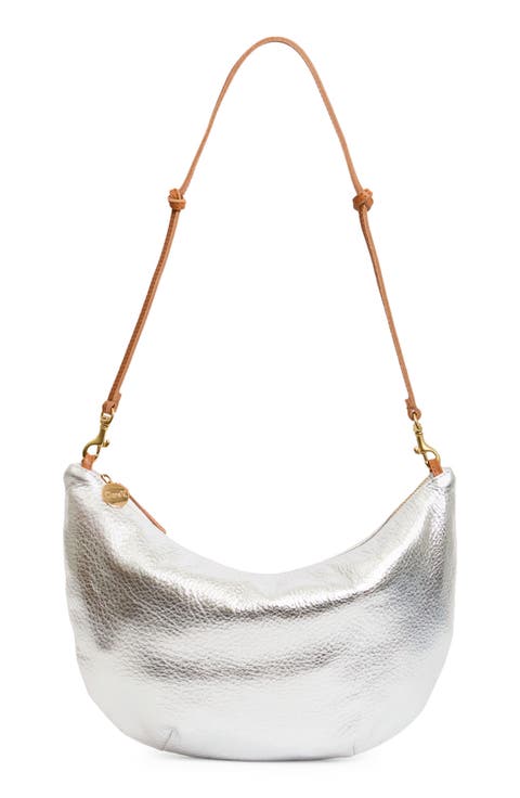 Lune Metallic Leather Shoulder Bag