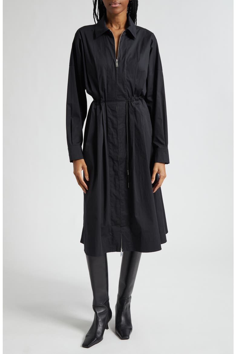 Chi Midi Shirtdress, Main, color, BLACK