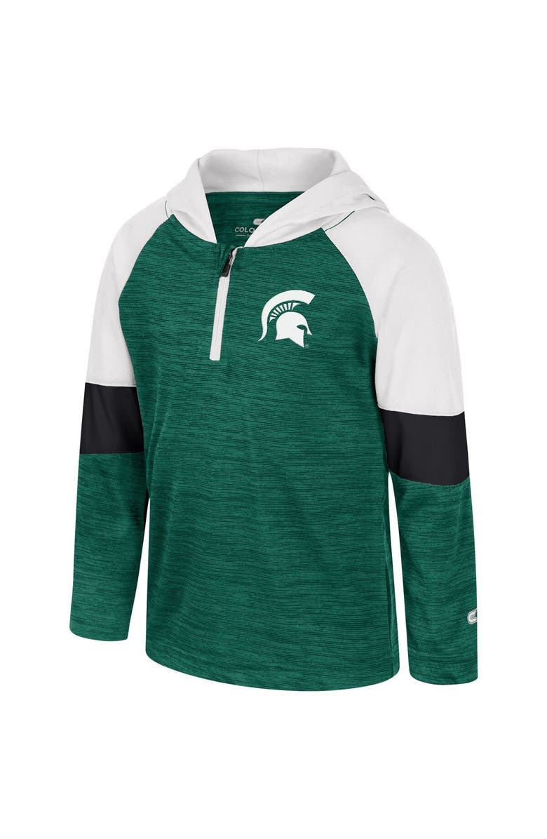COLOSSEUM Toddler Colosseum Green Michigan State Spartans Creative Control Raglan Quarter-Zip Hoodie, Alternate, color, Green
