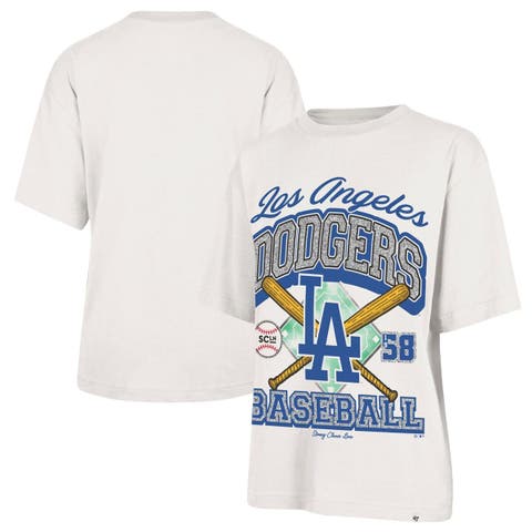 Women's '47 x Stoney Clover Lane Sand Los Angeles Dodgers Crossover Base Foundation T-Shirt