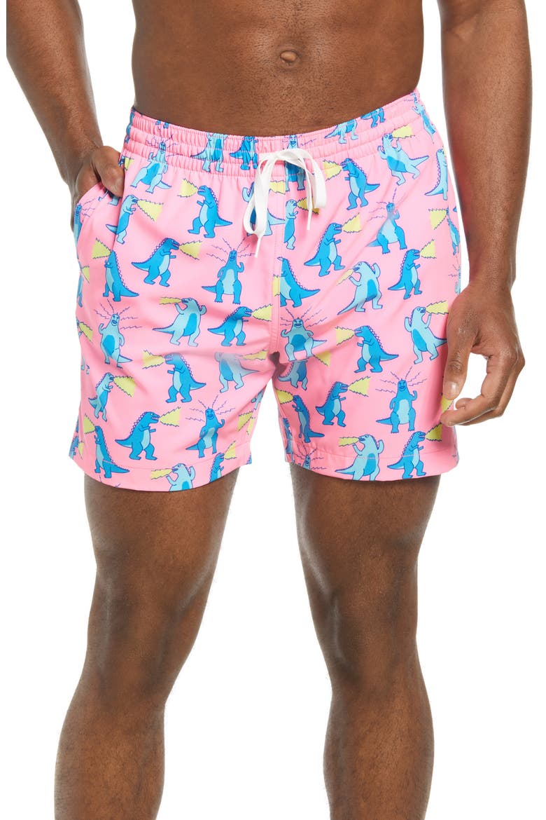 The Hear Me Roars 5 1/2-Inch Swim Trunks, Main, color, PINK