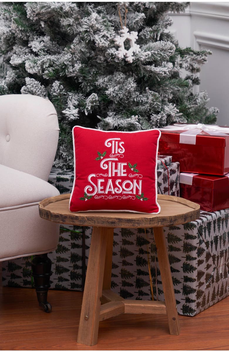 C&F Home Tis The Season Christmas Throw Pillow, 10" x 10", Alternate, color, Red