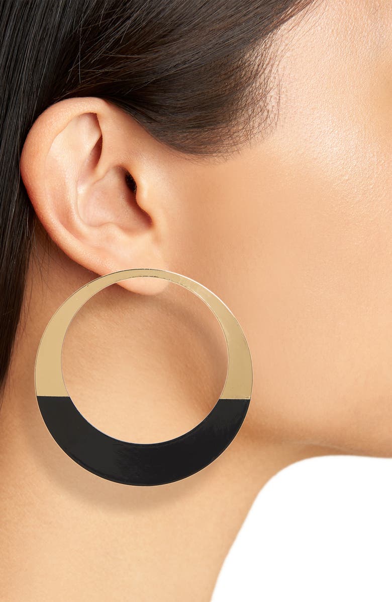 NATASHA Tasha Enameled Hoop Earrings, Alternate, color,