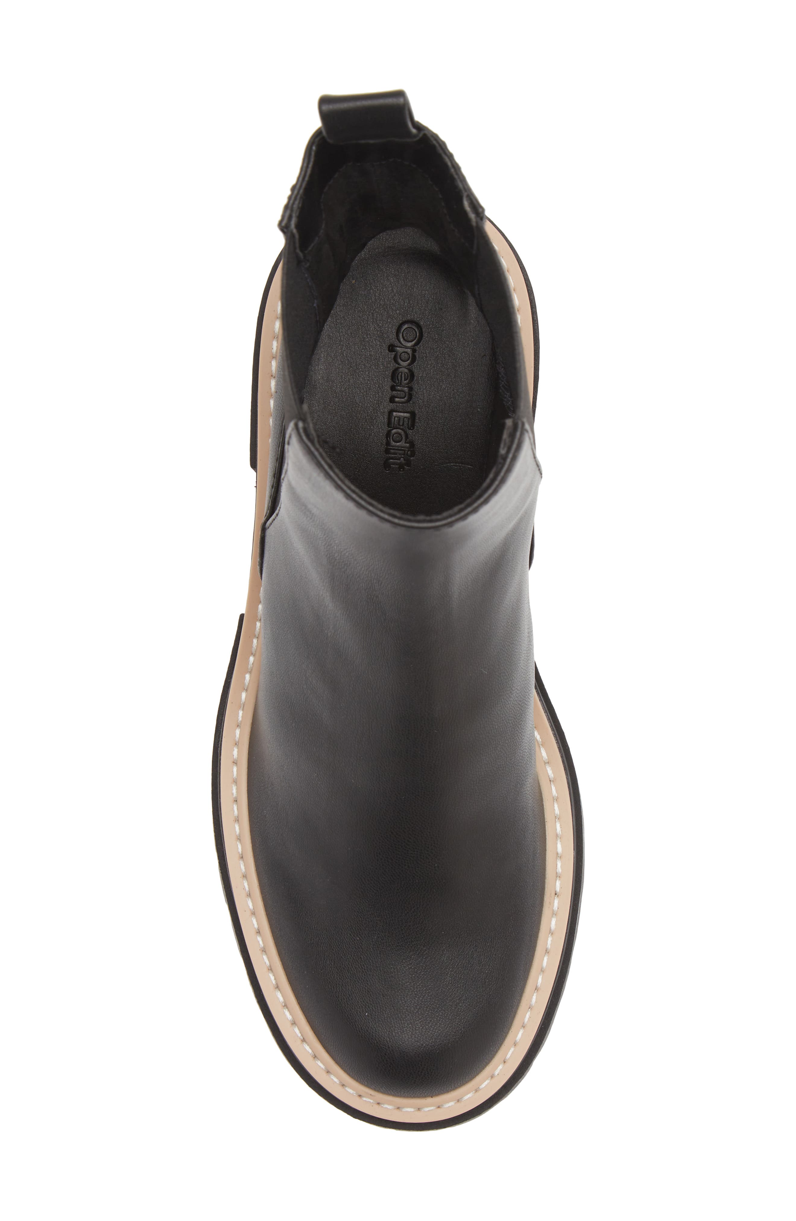 Mya Lug Sole Chelsea Boot, Alternate, color, BLACK
