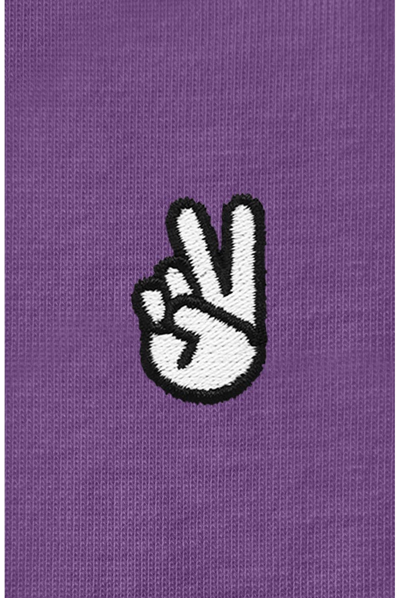 Womens Peace Sign Jersey Relaxed Tee, Alternate, color, Purple