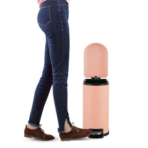 Happimess Roland Mini 2.6-gallon Step-open Trash Can In Flamingo Pink