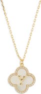 Argento Vivo Sterling Silver Clover Mother-of-Pearl Initial Pendant Necklace