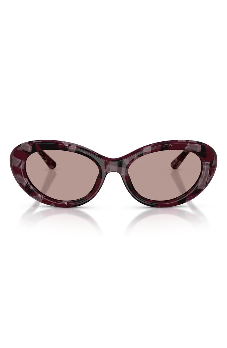 Dolce&Gabbana 54mm Oval Sunglasses, Main, color, Pearl Havana Purple / Brown