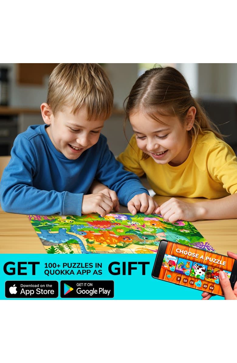 Quokka 60-Piece Jigsaw Puzzle for Kids - Animal and Fantasy, Alternate, color, Dino