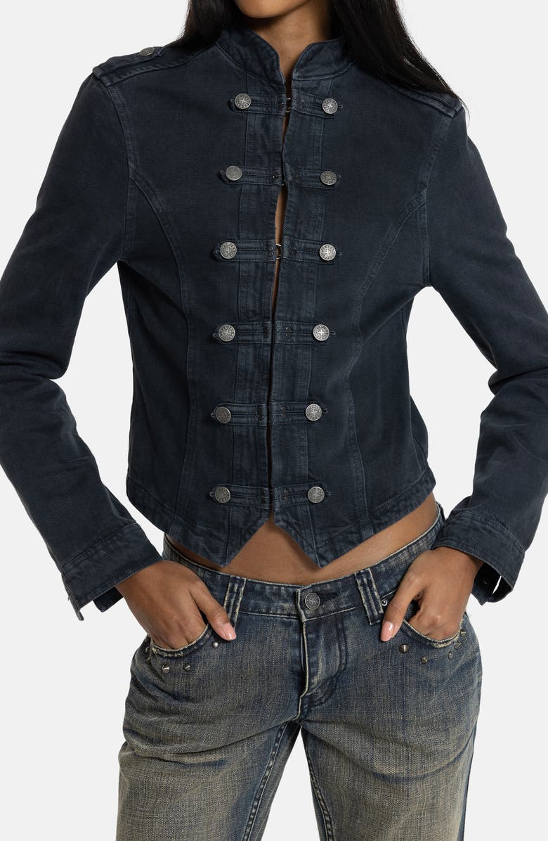 JADED LONDON Denim Drummer Jacket, Alternate, color, Black