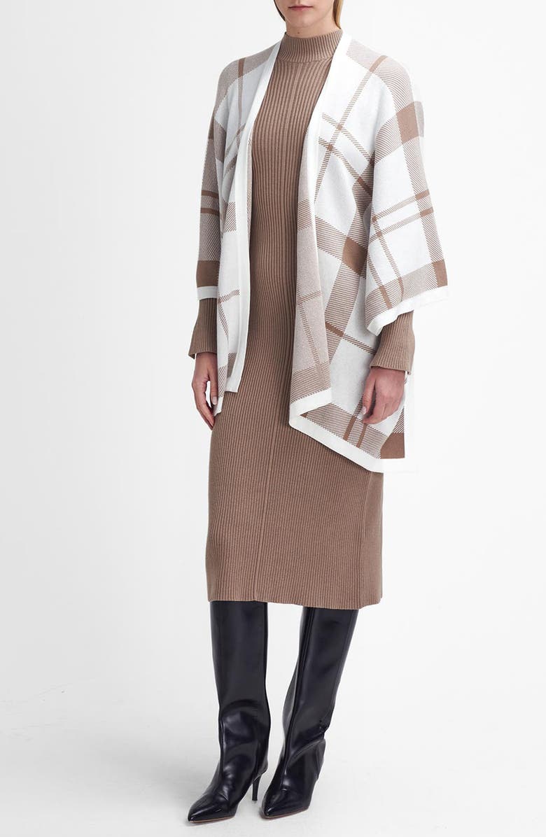 Barbour Veronica Tartan Cotton Knit Cape, Alternate, color, 