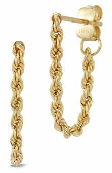 Ember Fine Jewelry 14K Gold Rope Chain Front/Back Earrings