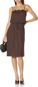 AFRM Tabitha Lace Trim Midi Dress
